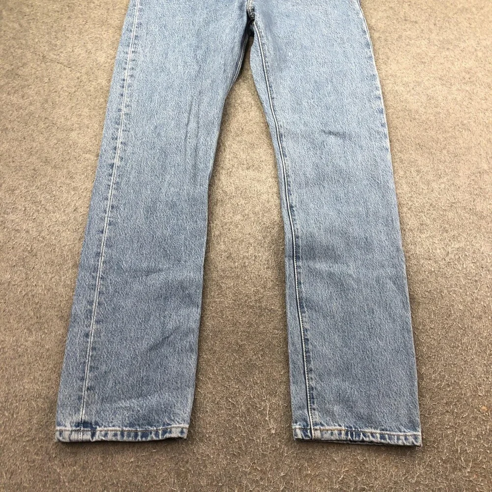 Levis 501 Jeans Mens 28x32 Blue Light Wash Regular Straight Denim Pants Casual